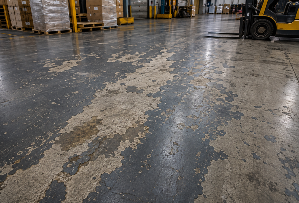 Warehouse Floor Replacement Due to Coating Damage